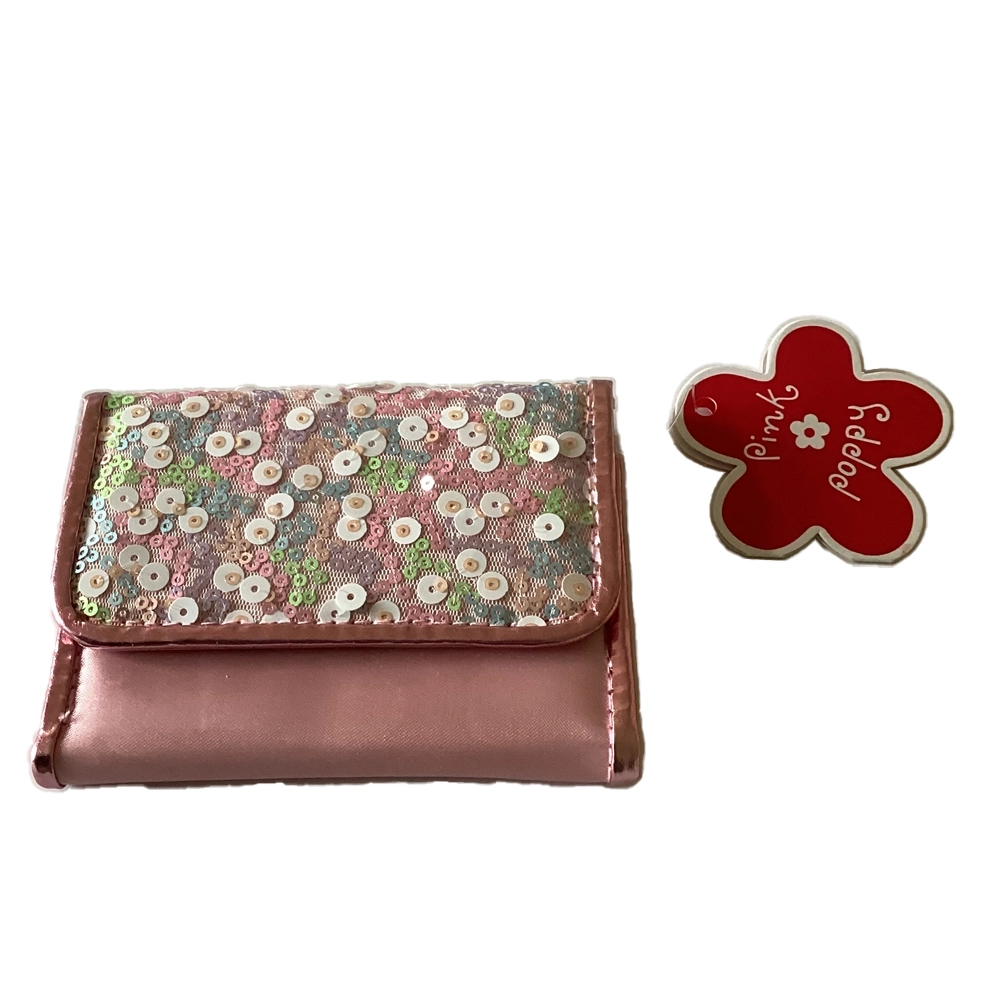 pink poppy sequins wallet